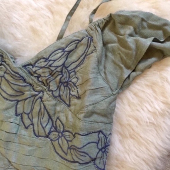 Free People Sage Green Cold Shoulder Jumpsuit - Picture 4 of 7